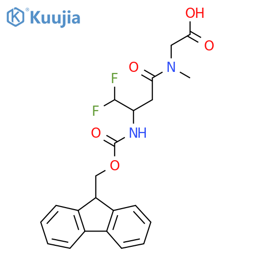 2-3-({(9H-fluoren-9-yl)methoxycarbonyl}amino)-4,4-difluoro-N-methylbutanamidoacetic acid structure