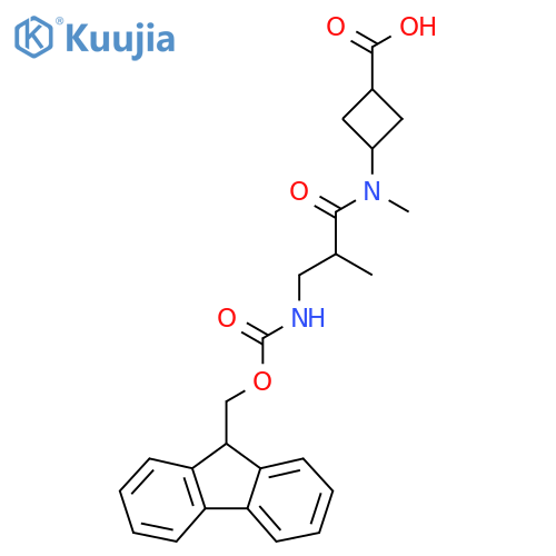 3-3-({(9H-fluoren-9-yl)methoxycarbonyl}amino)-N,2-dimethylpropanamidocyclobutane-1-carboxylic acid structure