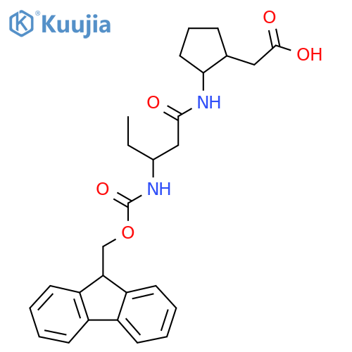 2-{2-3-({(9H-fluoren-9-yl)methoxycarbonyl}amino)pentanamidocyclopentyl}acetic acid structure