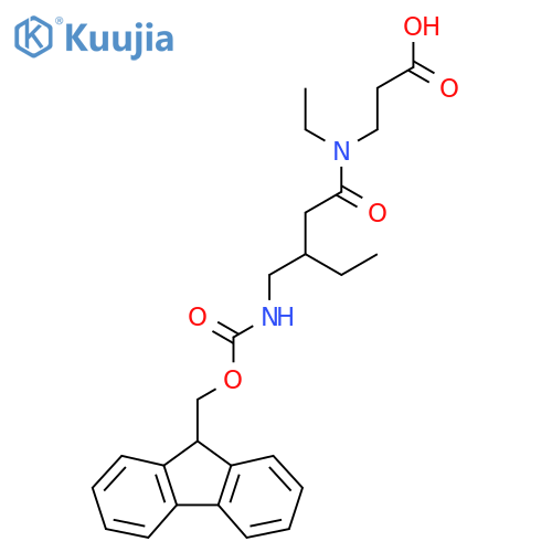 3-{N-ethyl-3-({(9H-fluoren-9-yl)methoxycarbonyl}amino)methylpentanamido}propanoic acid structure
