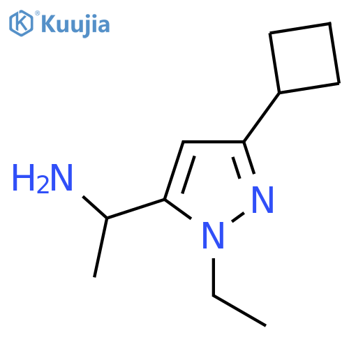 1-(3-cyclobutyl-1-ethyl-1H-pyrazol-5-yl)ethan-1-amine structure