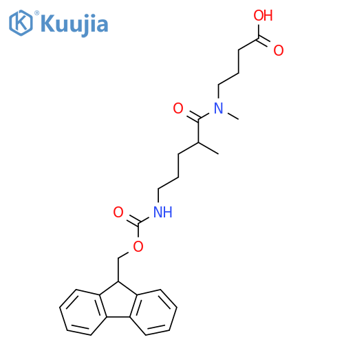 4-5-({(9H-fluoren-9-yl)methoxycarbonyl}amino)-N,2-dimethylpentanamidobutanoic acid structure