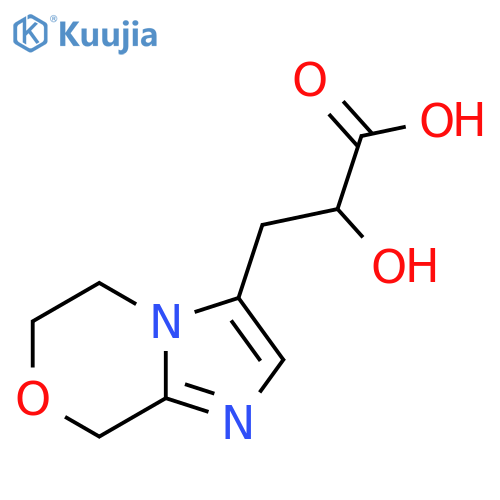 2-hydroxy-3-{5H,6H,8H-imidazo2,1-c1,4oxazin-3-yl}propanoic acid structure