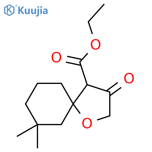 ethyl 7,7-dimethyl-3-oxo-1-oxaspiro4.5decane-4-carboxylate structure