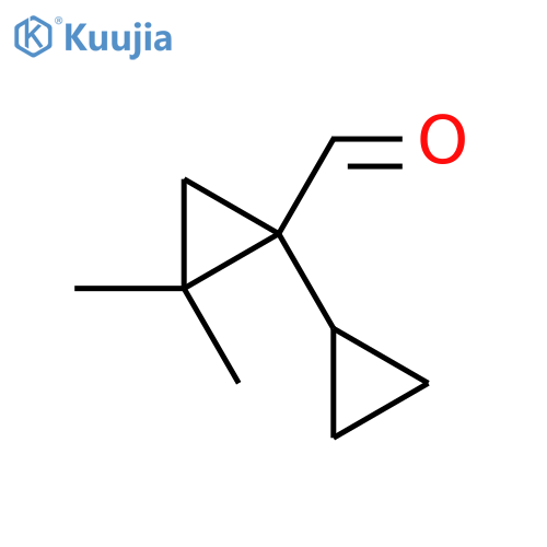 1-cyclopropyl-2,2-dimethylcyclopropane-1-carbaldehyde structure