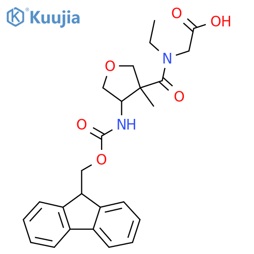 2-{N-ethyl-1-4-({(9H-fluoren-9-yl)methoxycarbonyl}amino)-3-methyloxolan-3-ylformamido}acetic acid structure