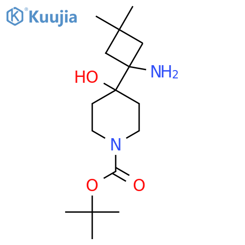 Tert-butyl 4-(1-amino-3,3-dimethylcyclobutyl)-4-hydroxypiperidine-1-carboxylate structure