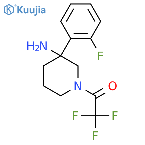 1-3-amino-3-(2-fluorophenyl)piperidin-1-yl-2,2,2-trifluoroethan-1-one structure