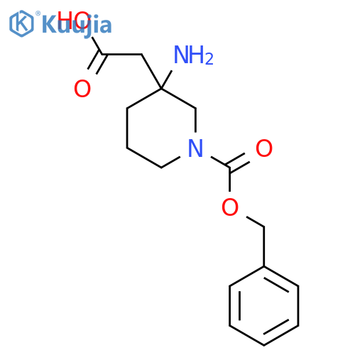 2-{3-amino-1-(benzyloxy)carbonylpiperidin-3-yl}acetic acid structure