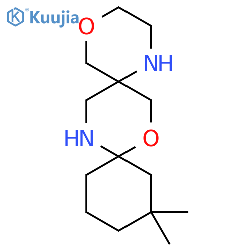 11,11-dimethyl-4,8-dioxa-1,15-diazadispiro5.2.5^{9}.2^{6}hexadecane structure