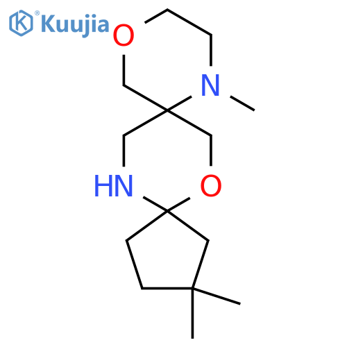2,2,9-trimethyl-6,12-dioxa-9,15-diazadispiro4.2.5^{8}.2^{5}pentadecane structure