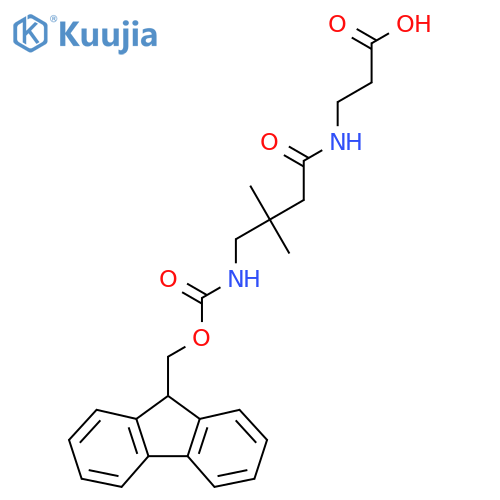 3-4-({(9H-fluoren-9-yl)methoxycarbonyl}amino)-3,3-dimethylbutanamidopropanoic acid structure