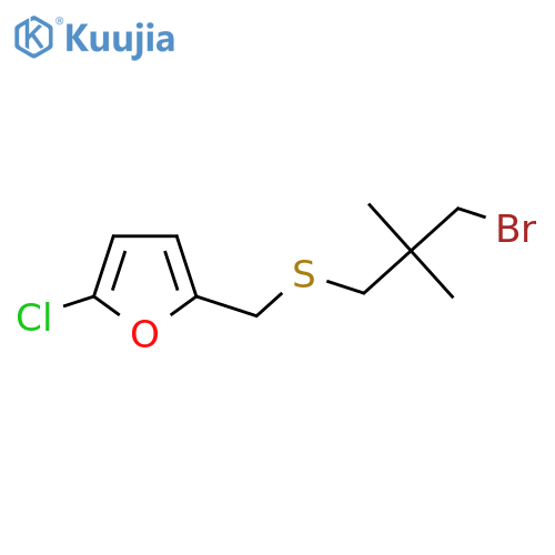 2-{(3-bromo-2,2-dimethylpropyl)sulfanylmethyl}-5-chlorofuran structure