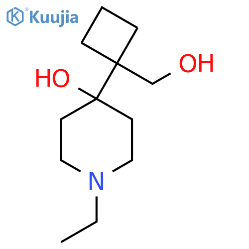 1-ethyl-4-1-(hydroxymethyl)cyclobutylpiperidin-4-ol structure