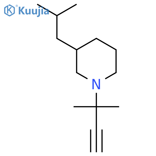 1-(2-methylbut-3-yn-2-yl)-3-(2-methylpropyl)piperidine structure
