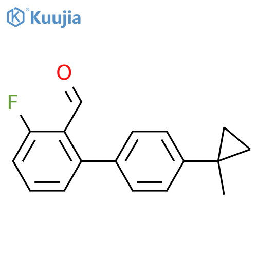 2-fluoro-6-4-(1-methylcyclopropyl)phenylbenzaldehyde structure