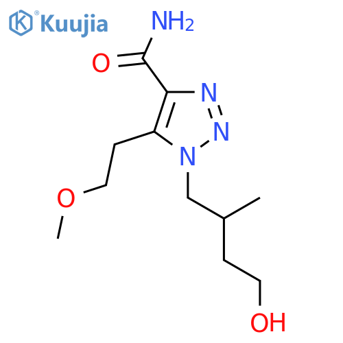 1-(4-hydroxy-2-methylbutyl)-5-(2-methoxyethyl)-1H-1,2,3-triazole-4-carboxamide structure