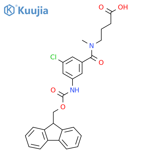 4-{1-3-chloro-5-({(9H-fluoren-9-yl)methoxycarbonyl}amino)phenyl-N-methylformamido}butanoic acid structure