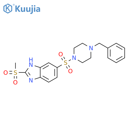 5-[(4-benzylpiperazin-1-yl)sulfonyl]-2-methanesulfonyl-1H-1,3-benzodiazole structure