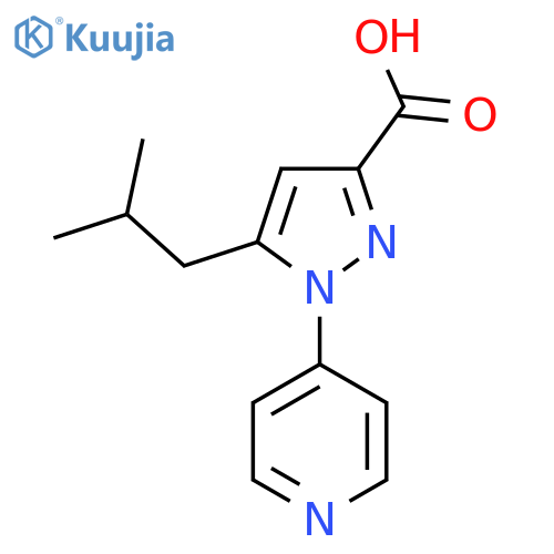5-(2-methylpropyl)-1-(pyridin-4-yl)-1H-pyrazole-3-carboxylic acid structure