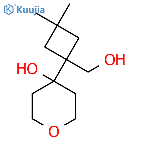 4-1-(hydroxymethyl)-3,3-dimethylcyclobutyloxan-4-ol structure