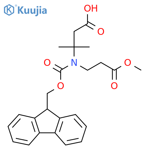 3-({(9H-fluoren-9-yl)methoxycarbonyl}(3-methoxy-3-oxopropyl)amino)-3-methylbutanoic acid structure