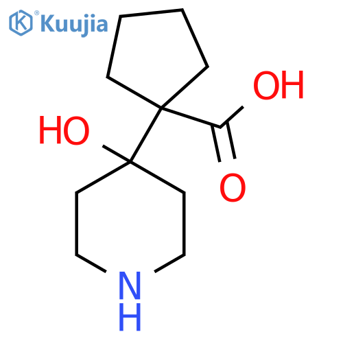 1-(4-hydroxypiperidin-4-yl)cyclopentane-1-carboxylic acid structure