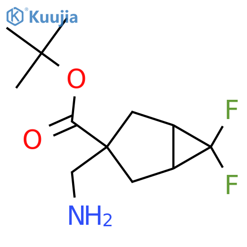 tert-butyl 3-(aminomethyl)-6,6-difluorobicyclo3.1.0hexane-3-carboxylate structure