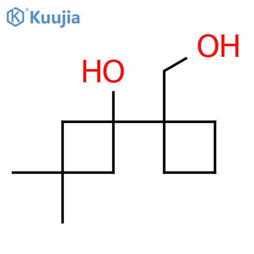 1-1-(hydroxymethyl)cyclobutyl-3,3-dimethylcyclobutan-1-ol structure