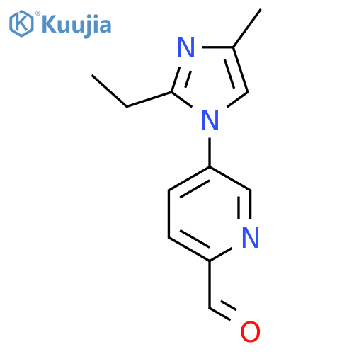 5-(2-ethyl-4-methyl-1H-imidazol-1-yl)pyridine-2-carbaldehyde structure