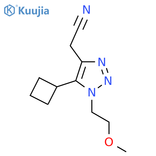 2-5-cyclobutyl-1-(2-methoxyethyl)-1H-1,2,3-triazol-4-ylacetonitrile structure