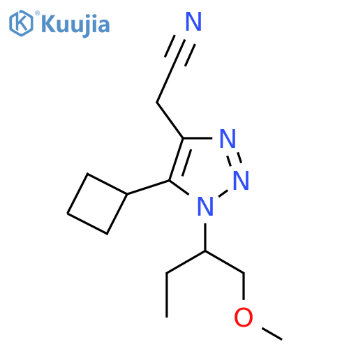 2-5-cyclobutyl-1-(1-methoxybutan-2-yl)-1H-1,2,3-triazol-4-ylacetonitrile structure