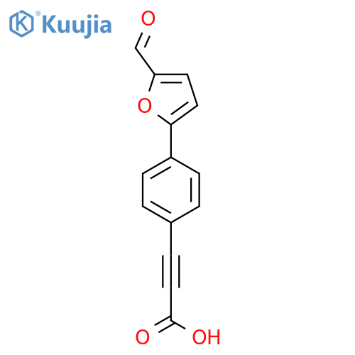 3-4-(5-formylfuran-2-yl)phenylprop-2-ynoic acid structure