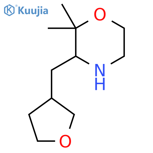 2,2-dimethyl-3-(oxolan-3-ylmethyl)morpholine structure