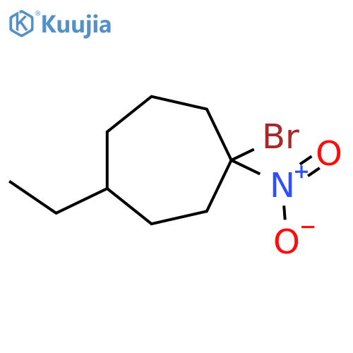1-bromo-4-ethyl-1-nitrocycloheptane structure