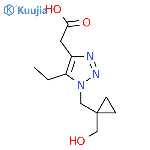 2-(5-ethyl-1-{1-(hydroxymethyl)cyclopropylmethyl}-1H-1,2,3-triazol-4-yl)acetic acid structure