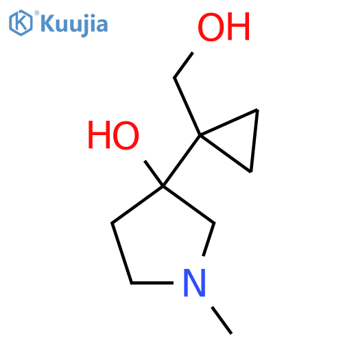 3-1-(hydroxymethyl)cyclopropyl-1-methylpyrrolidin-3-ol structure