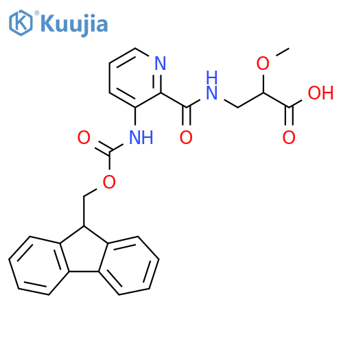 3-{3-({(9H-fluoren-9-yl)methoxycarbonyl}amino)pyridin-2-ylformamido}-2-methoxypropanoic acid structure