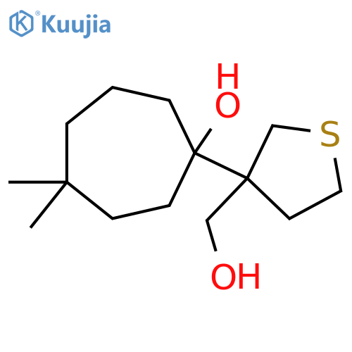 1-3-(hydroxymethyl)thiolan-3-yl-4,4-dimethylcycloheptan-1-ol structure