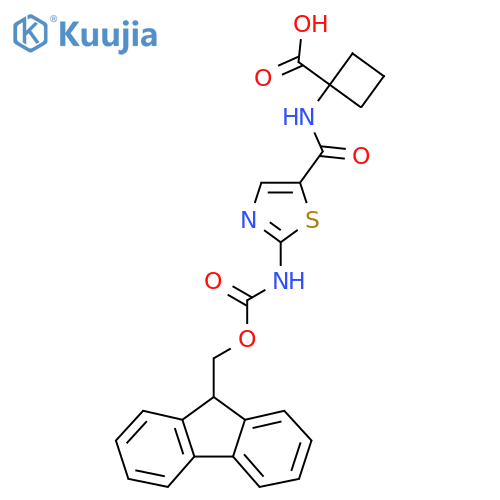 1-2-({(9H-fluoren-9-yl)methoxycarbonyl}amino)-1,3-thiazole-5-amidocyclobutane-1-carboxylic acid structure