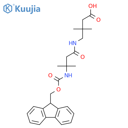4-3-({(9H-fluoren-9-yl)methoxycarbonyl}amino)-3-methylbutanamido-3,3-dimethylbutanoic acid structure