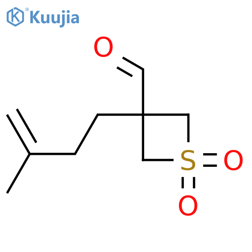 3-(3-methylbut-3-en-1-yl)-1,1-dioxo-1lambda6-thietane-3-carbaldehyde structure