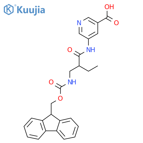 5-{2-({(9H-fluoren-9-yl)methoxycarbonyl}amino)methylbutanamido}pyridine-3-carboxylic acid structure