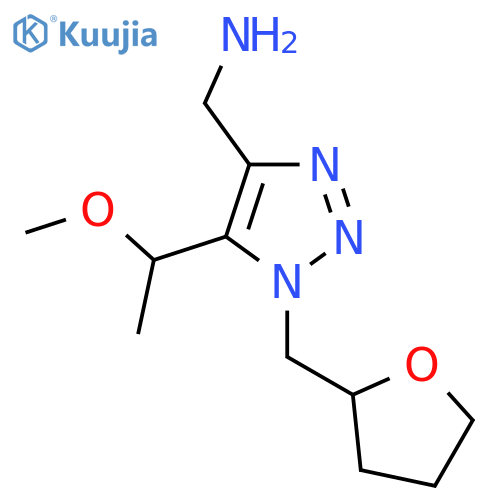 5-(1-methoxyethyl)-1-(oxolan-2-ylmethyl)-1H-1,2,3-triazol-4-ylmethanamine structure