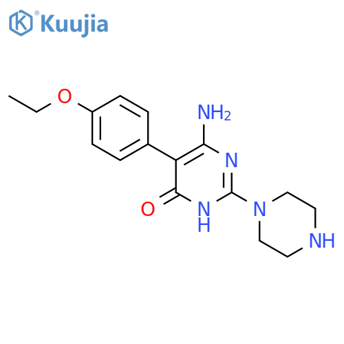 6-Amino-5-(4-ethoxyphenyl)-2-(piperazin-1-yl)-3,4-dihydropyrimidin-4-one structure