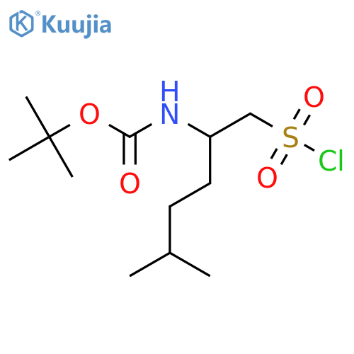 tert-butyl N-1-(chlorosulfonyl)-5-methylhexan-2-ylcarbamate structure