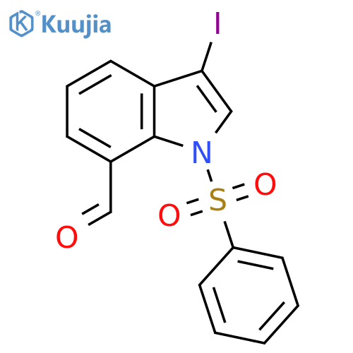 1-(benzenesulfonyl)-3-iodo-1H-indole-7-carbaldehyde structure