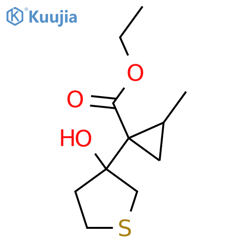 ethyl 1-(3-hydroxythiolan-3-yl)-2-methylcyclopropane-1-carboxylate structure