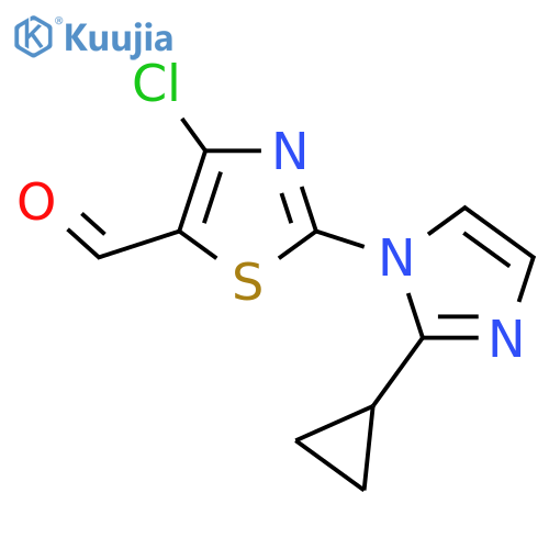 4-chloro-2-(2-cyclopropyl-1H-imidazol-1-yl)-1,3-thiazole-5-carbaldehyde structure