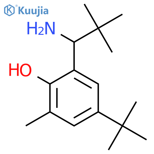 2-(1-amino-2,2-dimethylpropyl)-4-tert-butyl-6-methylphenol structure